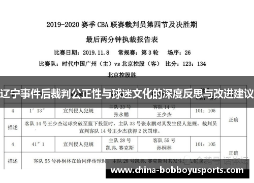 辽宁事件后裁判公正性与球迷文化的深度反思与改进建议